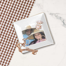 Load image into Gallery viewer, Photo Jewelry Tray Dish Box for Mom, Customized Name on Ring Dish, Mother&#39;s Day Gift ,Custom Jewelry Square Jewelry Tray, bridal shower
