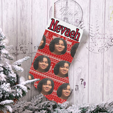 Load image into Gallery viewer, Christmas Photo Stocking Personalized with Name 19&quot; Multiple Face or just about anything you like  | Custom Christmas Funny Stocking Gifts for Family, Friends
