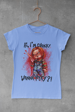 Load image into Gallery viewer, Hi I Am Chucky Wanna Play Shirt - Chucky Shirt - Chucky Halloween Shirt - Chucky Horror Movie Shirt - Spooky T shirt
